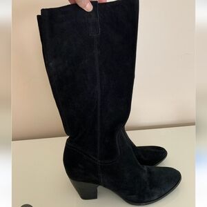 Aerosoles Festmites Leather/ Suede Boots. Black Sz 7.5 Preowned